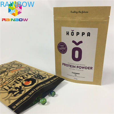 Ресеалабле подгонянная собственная личность бумажных мешков стоит вверх мешок бумаги Крафт закуски естественный