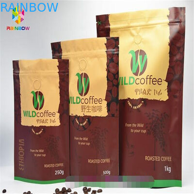 Ресеалабле алюминиевая фольга стоит вверх мешок молнии, напечатанные Зиплок сумки с клапаном