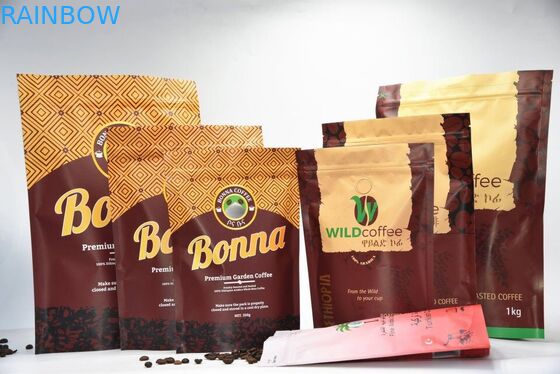 Ресеалабле алюминиевая фольга стоит вверх мешок молнии, напечатанные Зиплок сумки с клапаном