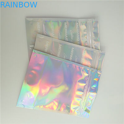 Стойте вверх голографические сумки с передним ясным и задним голографическим влиянием для упаковки Коместик ресницы