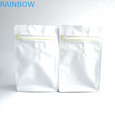 Подгонянная штейновая белая сумка дна квадрацикла алюминиевой фольги застежка-молнии сумки кофе плоского дна многоразовая с клапаном