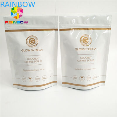 Полиэтиленовые пакеты стоят вверх рунтц еды кофе сумки мешка молнии напечатанное таможней упаковывая матовую лоснистую влагу