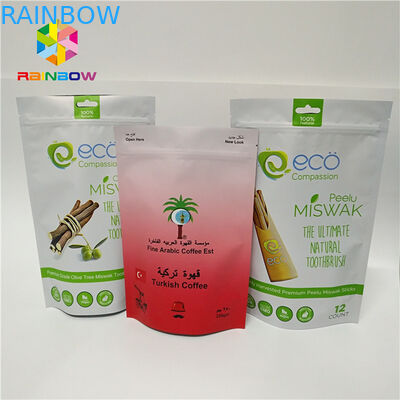 Прокатанная сумка молнии бас фольги стоит вверх продажа мешков кофе полиэтиленовых пакетов мешка упаковывая напечатанная таможней пластиковая горячая