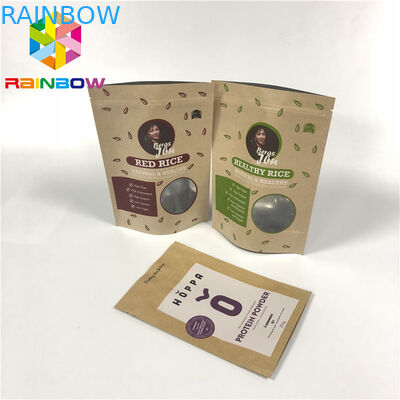 Дойпак прокатало мешки бумаги Крафт застежка-молнии алюминиевой фольги для упаковывая тела риса Скруб