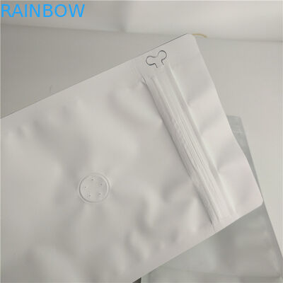 Завалка белого печатания равнины фильма упаковки еды сумки плоского дна верхняя с клапаном воздуха