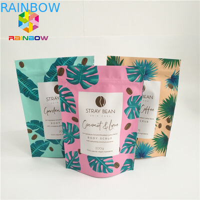 Алюминиевая фольга стоит вверх мешки кофе, пластиковые Зиплок сумки с зазубринами разрыва