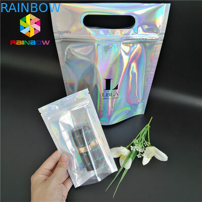 Цвет сумки КМИК пластиковой косметики молнии Мылар Холограм упаковывая с ясным окном