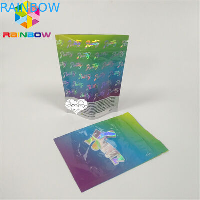 Цвет сумки КМИК пластиковой косметики молнии Мылар Холограм упаковывая с ясным окном