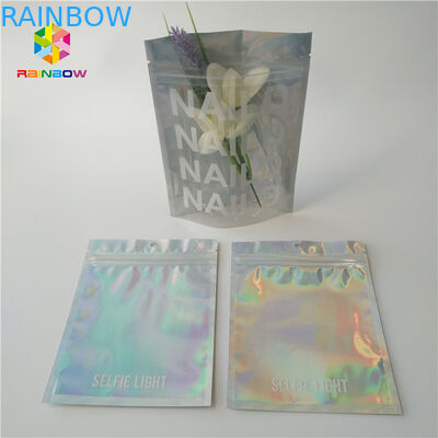 Цвет сумки КМИК пластиковой косметики молнии Мылар Холограм упаковывая с ясным окном