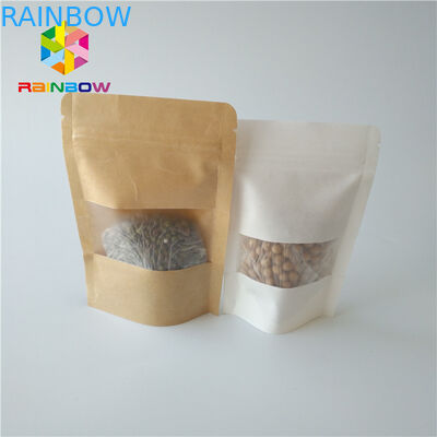 Стойте вверх качество еды бумажной коробки мешков упаковывая с ясным прямоугольным/овальным окном