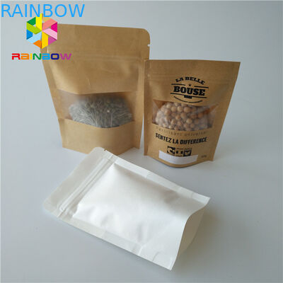 Стойте вверх качество еды бумажной коробки мешков упаковывая с ясным прямоугольным/овальным окном