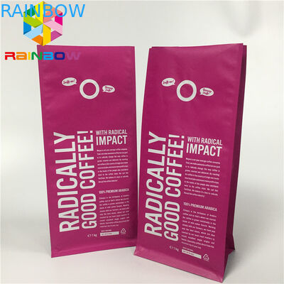 Мешок алюминиевой фольги упаковывая, стоит вверх дно сумок кофе плоское с клапаном