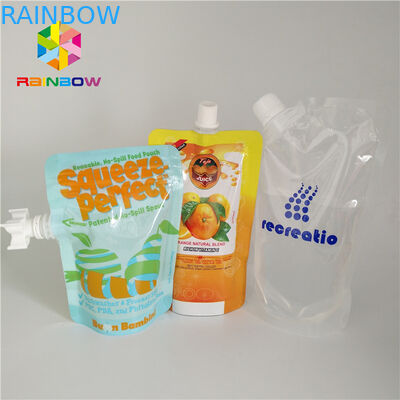 Сумки Споут пластикового напитка жидкостные, напиток фруктового сока стоят вверх мешки с крышкой