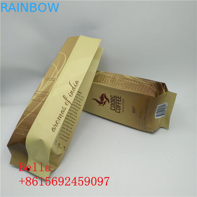 Штейновые поверхностные стоят вверх кофейные зерна сумки Гуссет стороны мешка молнии упаковывая с клапаном