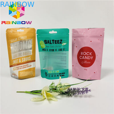 Прокатанная упаковка пластиковых мешков качества еды стоит вверх логотип молнии подгонянный мешком