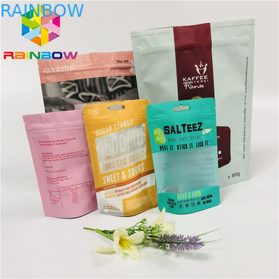 Штейновая упаковка пакетиков чая стоит вверх сумка алюминиевой фольги с молнией/срывая зазубриной