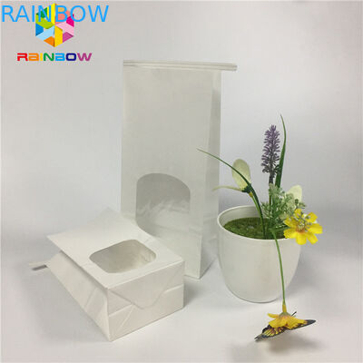 Жиронепроницаемая сумка закуски упаковывая простую сумку окна ясности белой бумаги с связью олова