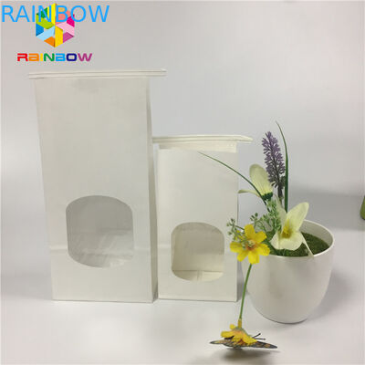 Жиронепроницаемая сумка закуски упаковывая простую сумку окна ясности белой бумаги с связью олова