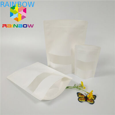 Мешки Матт белые пластиковые упаковывая замок застежка-молнии Дойпак поли стоят вверх окно прямоугольника мешка