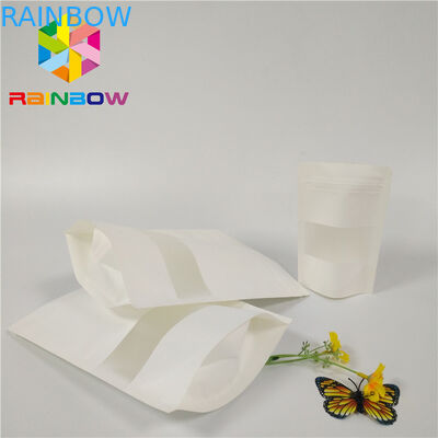 Мешки Матт белые пластиковые упаковывая замок застежка-молнии Дойпак поли стоят вверх окно прямоугольника мешка