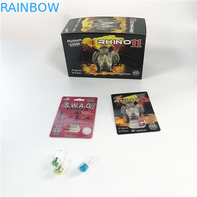 Пуля контейнера носорога изготовленной на заказ карты волдыря упаковывая для мужской упаковки капсулы повышения