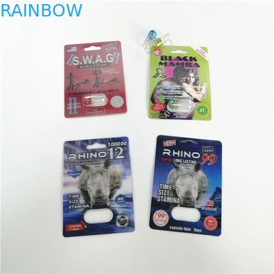 Пуля контейнера носорога изготовленной на заказ карты волдыря упаковывая для мужской упаковки капсулы повышения