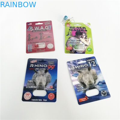 Мужской пакет волдыря лекарства повышения упаковывая черную карту мамы Премьер-министра Дзэна Бумаги Показа