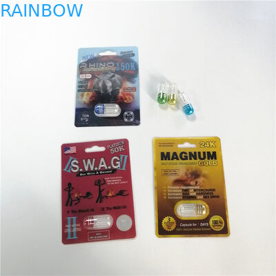 волдырь носорога 3Д пластиковый упаковывая подгонянный размер для мужских сексуальных капсул