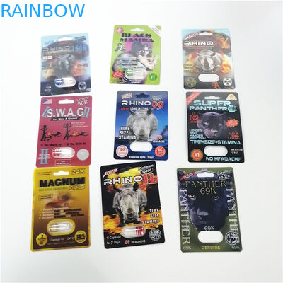 волдырь носорога 3Д пластиковый упаковывая подгонянный размер для мужских сексуальных капсул