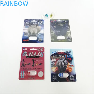 Карта мужской сексуальной таблетки эко- дружелюбной карты волдыря упаковывая бумажная с стикером корки