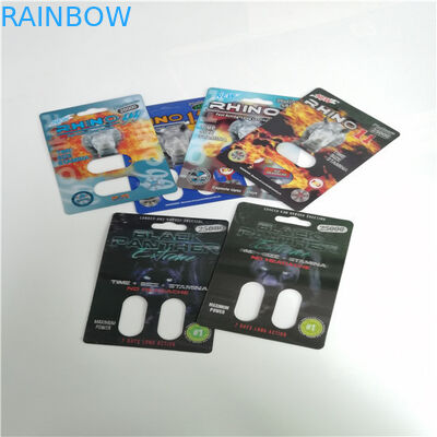 Мужские таблетки повышения Блистер карта таблетки 3Д секса носорога 69 упаковки карты напечатанная таможней