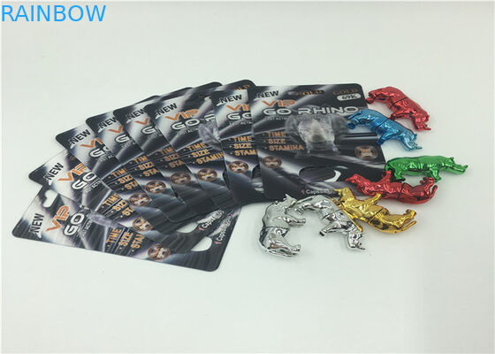 Цвет карты карты волдыря носорога УПРАВЛЕНИЯ ПО САНИТАРНОМУ НАДЗОРУ ЗА КАЧЕСТВОМ ПИЩЕВЫХ ПРОДУКТОВ И МЕДИКАМЕНТОВ/СГС упаковывая изготовленный на заказ для мужских таблеток секса