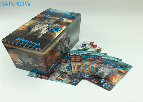 Пакет волдыря капсулы порошка носорога золота 69К упаковывая карту 3Д с пластиковой крышкой