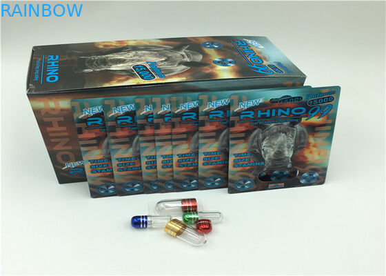 Пакет волдыря капсулы порошка носорога золота 69К упаковывая карту 3Д с пластиковой крышкой