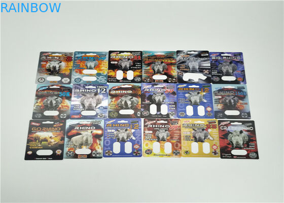 Пакет таблетки повышения карты волдыря влияния огня Рхино50К 3д упаковывая мужской для таблеток секса капсулы