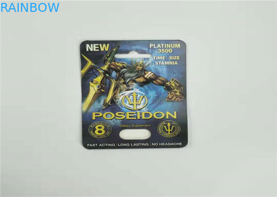 Карты волдыря Эко коробка дисплея бумажной карты носорога 7 дружелюбной упаковывая для мужской капсулы усиливающего агента