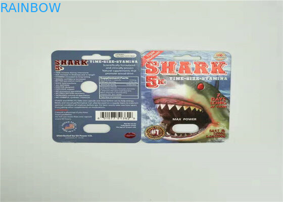 Карты волдыря Эко коробка дисплея бумажной карты носорога 7 дружелюбной упаковывая для мужской капсулы усиливающего агента