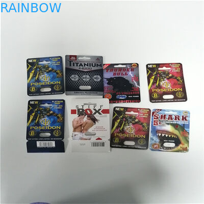 Стифф коробки карт волдыря 3д белой пантеры 7К упаковывая для мужской таблетки повышения