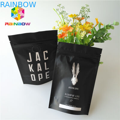 Штейновый черный металлический мешок фольги стоит вверх сумки кофе 2 Оз с молнией/клапаном