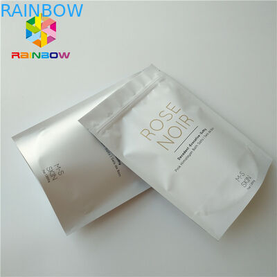 Белые пластиковые стоят вверх тело Скруб косметическая упаковывая сумка для соли моря купая заботу кожи