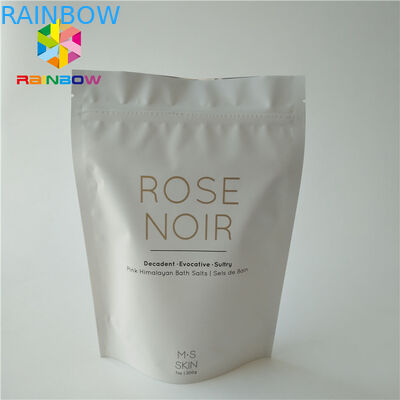 Белые пластиковые стоят вверх тело Скруб косметическая упаковывая сумка для соли моря купая заботу кожи