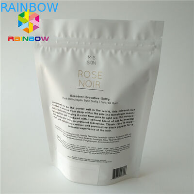 Белые пластиковые стоят вверх тело Скруб косметическая упаковывая сумка для соли моря купая заботу кожи