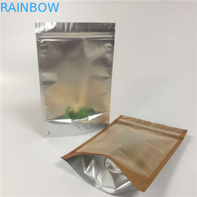 Прокатанная сумка замка застежка-молнии алюминиевой фольги стоит вверх влагостойкое мешка прозрачное бортовое