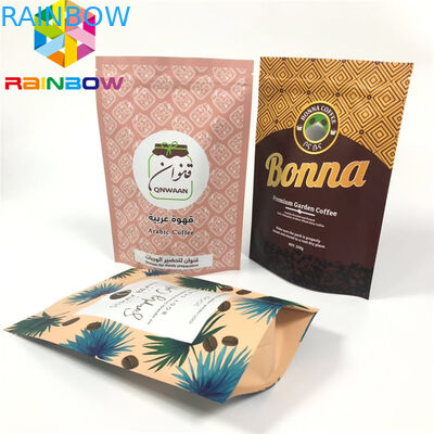 Бумага Крафт стоит вверх мешки кофе, Зиплок пластиковая упаковка еды влагостойкая