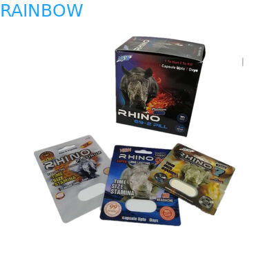 Сползите размер таблетки 3д секса носорога 69 бумажной коробки карты вставки волдыря упаковывая подгонянный упаковкой