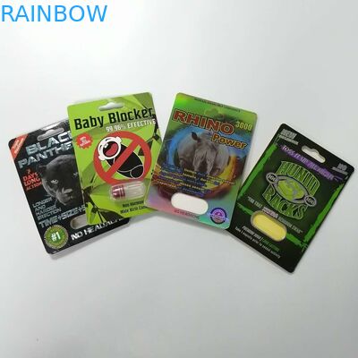 Сползите размер таблетки 3д секса носорога 69 бумажной коробки карты вставки волдыря упаковывая подгонянный упаковкой