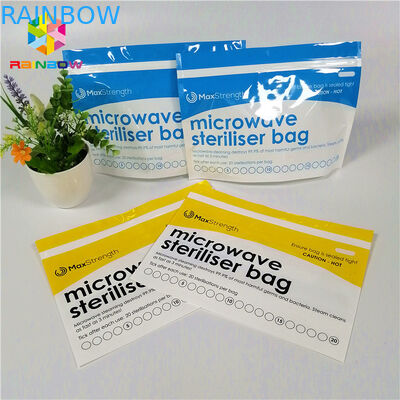 Пластиковый стерилизатор микроволны стоит вверх сумки мешка молнии для фидера/бутылки младенца