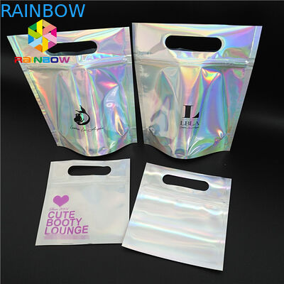 Гравуре печатая фольгу ясной пластиковой ручки верхней части сумок косметики голографическую для одежд/перчатки