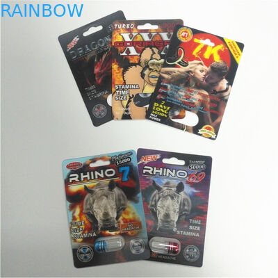 Карты волдыря таблетки носорога пакета волдыря времени буйвола счастливые упаковывая бумажные изготовленные на заказ