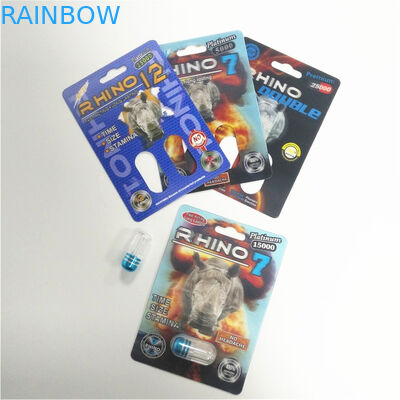 Таблетка мужского сексуального представления увеличивая упаковывая пулю контейнера носорога карты 3Д